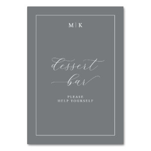 Elegantes minimalistisches Dessertbar-Schild in Gr Tischnummer