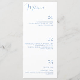 Elegantes Minimalistisches Dusty Blue Wedding Menu Menükarte