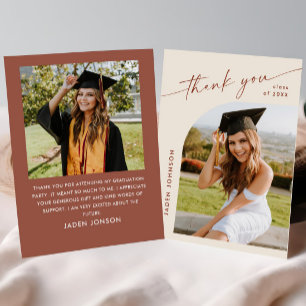 Elegantes Minimalistisches Einfaches Abschluss 2 F Dankeskarte