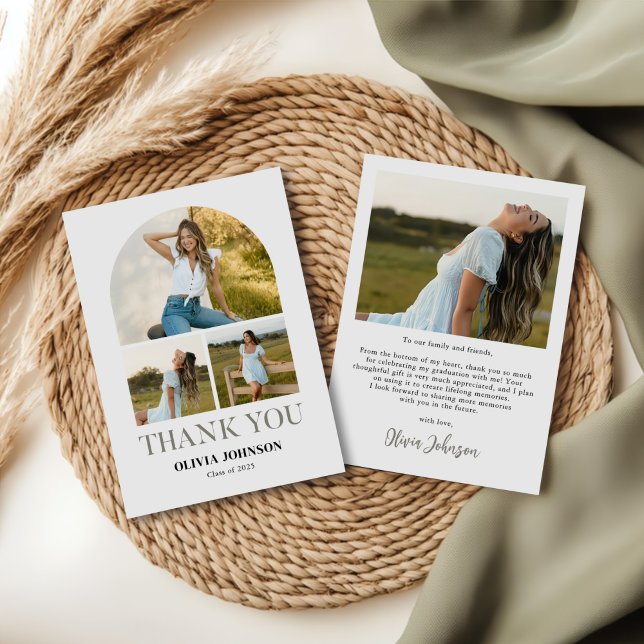 Elegantes Minimalistisches Einfaches Abschluss 4 F Dankeskarte (Von Creator hochgeladen)