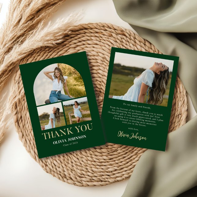 Elegantes Minimalistisches Einfaches Abschluss 4 F Dankeskarte (Von Creator hochgeladen)