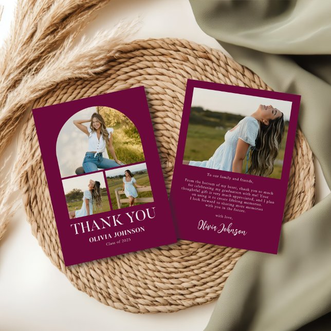 Elegantes Minimalistisches Einfaches Abschluss 4 F Dankeskarte (Von Creator hochgeladen)