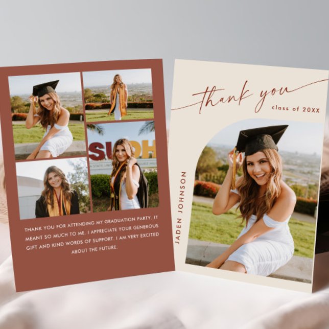 Elegantes Minimalistisches Einfaches Abschluss 5 F Dankeskarte (Von Creator hochgeladen)