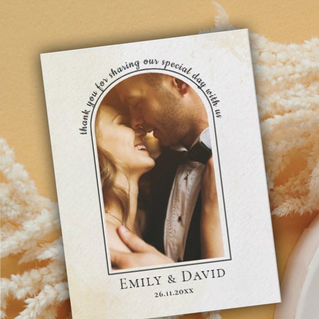 Elegantes Minimalistisches einfaches Foto Hochzeit Postkarte (Von Creator hochgeladen)