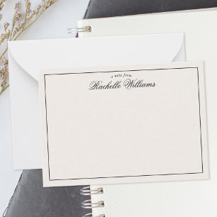 Elegantes minimalistisches Elfenbein-Monogramm Mitteilungskarte