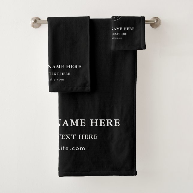 Elegantes Minimalistisches Firmenlogo und Text Badhandtuch Set (Insitu)