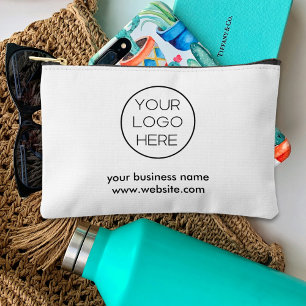 Elegantes Minimalistisches Firmenlogo weiß Zubehörtasche