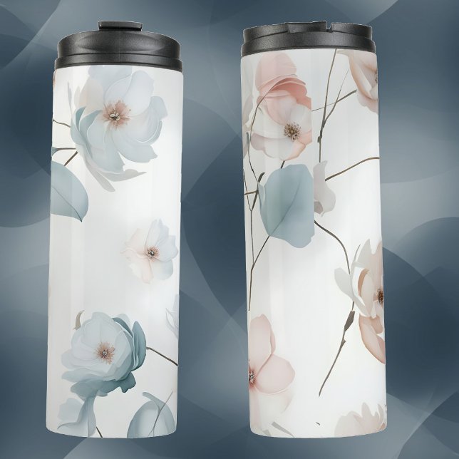 Elegantes Minimalistisches Floral-Aquarellmuster Thermosbecher (Von Creator hochgeladen)