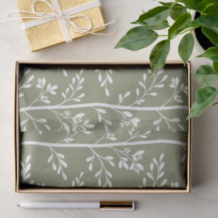 Elegantes minimalistisches florales Silhouette Oli Seidenpapier