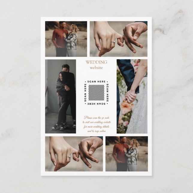 Elegantes minimalistisches Foto Collage Wedding Ge Begleitkarte (Vorderseite)