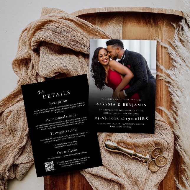 Elegantes Minimalistisches Foto Einladung zur Hoch (Elegant Minimalist Photo Wedding Invitation)