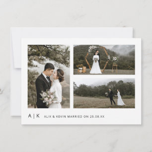 Elegantes, Minimalistisches Foto für Hochzeiten Dankeskarte