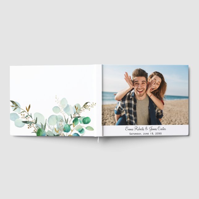Elegantes Minimalistisches Foto Gästebuch (Voll)