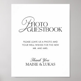 Elegantes Minimalistisches Foto Gästebuchunterschr Poster