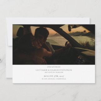 Elegantes Minimalistisches Foto Hochzeit Save The Date