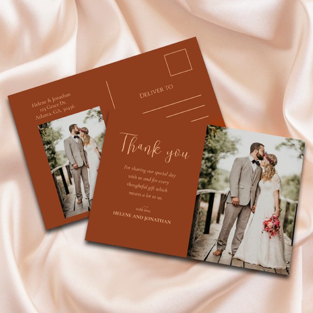 Elegantes Minimalistisches Foto Hochzeit Vielen Da Postkarte (Von Creator hochgeladen)