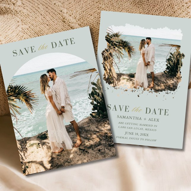 Elegantes Minimalistisches Foto Save the Date (Elegant Minimalist Simple Photo Modern Save the Date)
