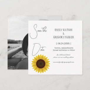 Elegantes minimalistisches Foto von Sonnenblumen Save The Date