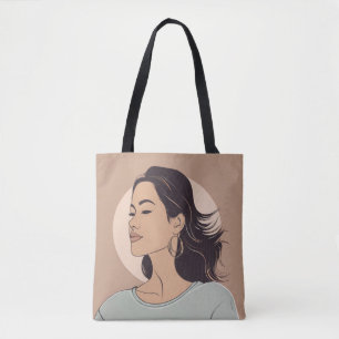 Elegantes Minimalistisches Frauenportrait - Modern Tasche