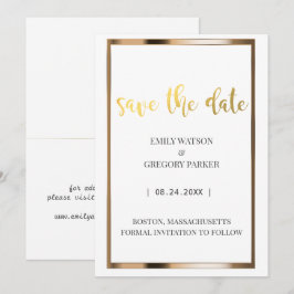 Elegantes, minimalistisches Gold Save the Date