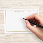 Elegantes Minimalistisches Gold Zwei Grenzen Mitteilungskarte<br><div class="desc">Erstellen Sie Ihre eigenen personalisierten Mitteilungskarten mit elegantem Typografienamen und zwei Randlinien.</div>