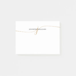 Elegantes minimalistisches goldenes Kalligrafie-Mo Post-it Klebezettel