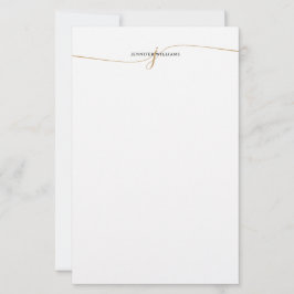 Elegantes minimalistisches goldenes Schriftmonogra Briefpapier