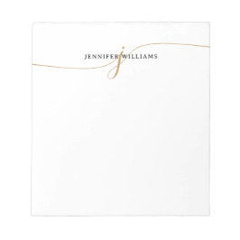 Elegantes minimalistisches goldenes Schriftmonogra Notizblock