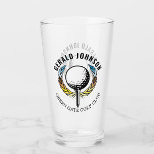 Elegantes Minimalistisches Golf Monogram Design Glas