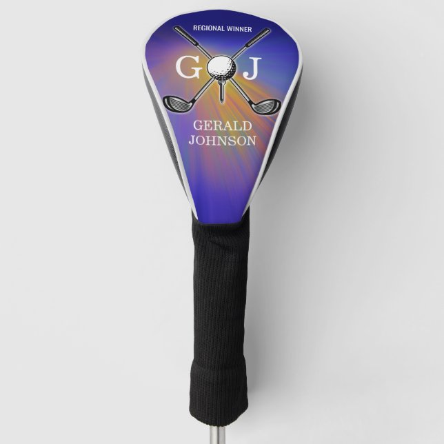 Elegantes Minimalistisches Golf Monogram Design Golf Headcover (Vorderseite)