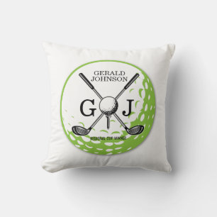 Elegantes Minimalistisches Golf Monogram Design Kissen