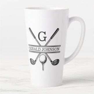 Elegantes Minimalistisches Golf Monogram Design Milchtasse