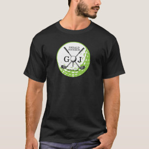 Elegantes Minimalistisches Golf Monogram Design T-Shirt