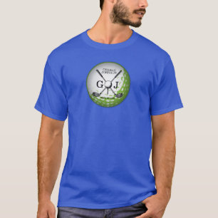 Elegantes Minimalistisches Golf Monogram Design T-Shirt