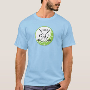 Elegantes Minimalistisches Golf Monogram Design T-Shirt