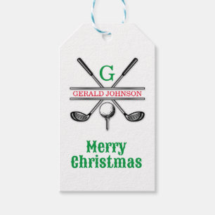 Elegantes Minimalistisches Golf Monogram Urlaubspr Geschenkanhänger