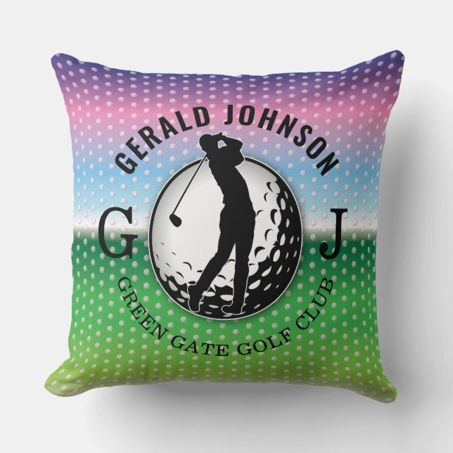 Elegantes, Minimalistisches Golfer Design-Kissen Kissen (Vorderseite)