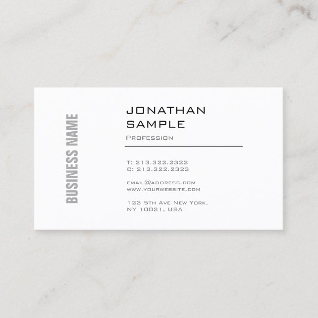 Elegantes minimalistisches Grafikdesign Trendy Sch Visitenkarte (Vorderseite)