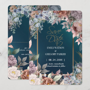 Elegantes Minimalistisches Grünes Gold Save the Da Date