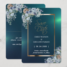 Elegantes Minimalistisches Grünes Gold Save the Da Save The Date