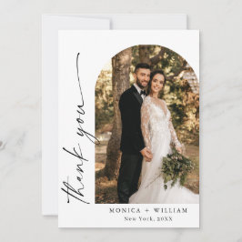 Elegantes Minimalistisches Handwriting Hochzeit 2 Dankeskarte
