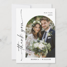 Elegantes Minimalistisches Handwriting Hochzeit 2 Dankeskarte