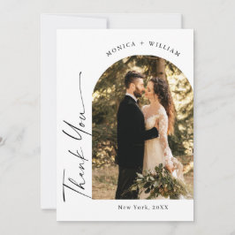 Elegantes Minimalistisches Handwriting Hochzeit 2 Dankeskarte