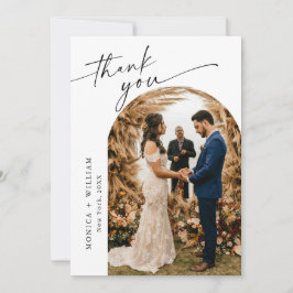 Elegantes Minimalistisches Handwriting Hochzeit 2 Dankeskarte