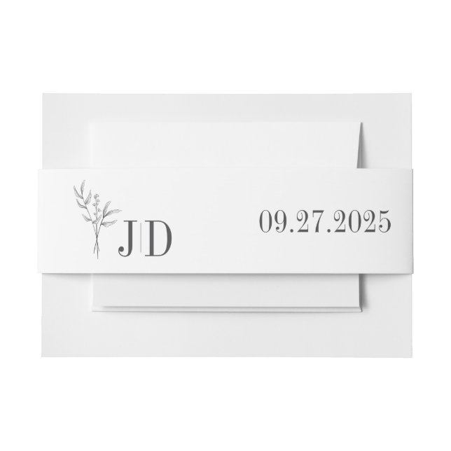 Elegantes Minimalistisches Hochzeitdatum Einladungsbanderole (Vorderseite Beispiel)