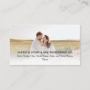 Elegantes Minimalistisches Hochzeitgeschenk-Regist Begleitkarte