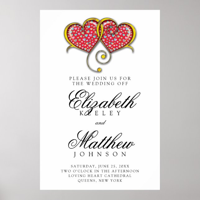 Elegantes Minimalistisches Hochzeitsdinner Probe P Poster (Vorne)