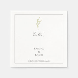 Elegantes Minimalistisches Hochzeitsheim Serviette