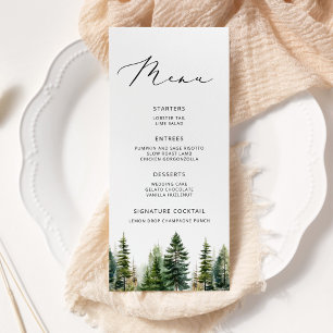 Elegantes Minimalistisches Hochzeitsmenü Menükarte