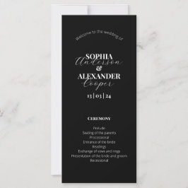 Elegantes, minimalistisches Hochzeitsprogramm in S